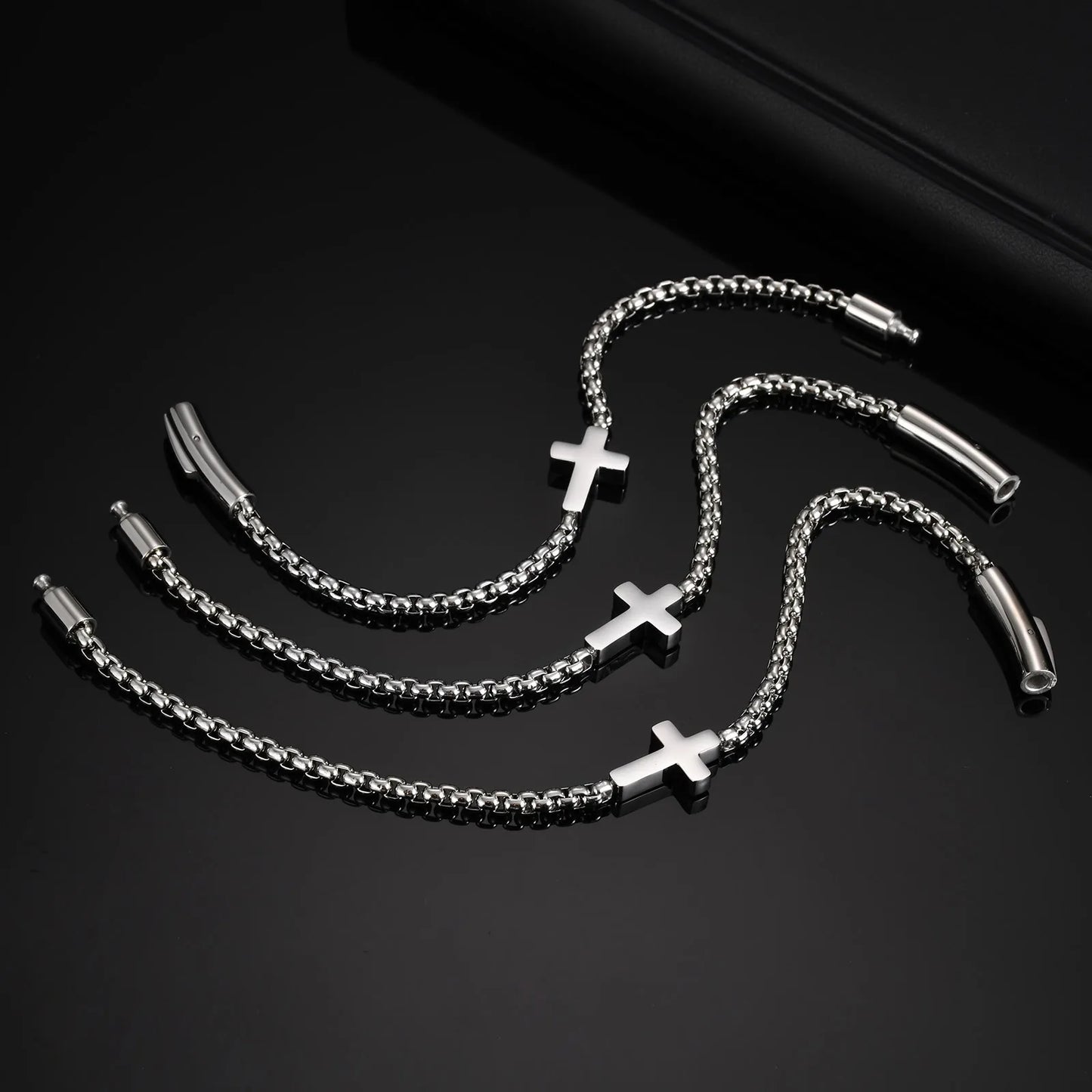Pulseira Corrente Cruz - Aço Inoxidável