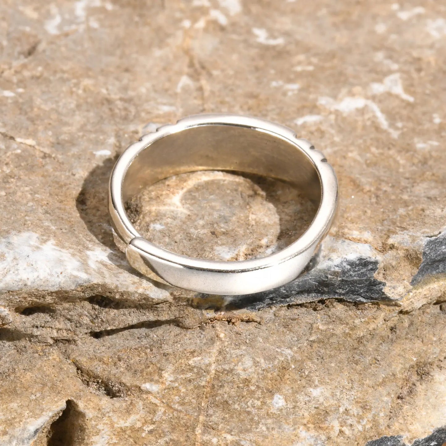 Anel Ajustável Black Silver - Aço Inoxidável