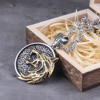 Colar Geralt The Witcher + Caixa de Madeira