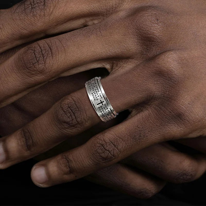 Anel Spinner Pai Nosso - Aço Inoxidável