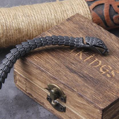 Bracelete Black Snake + Caixa de Madeira