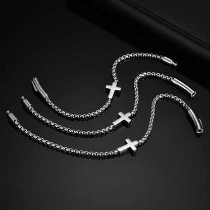Pulseira Corrente Cruz - Aço Inoxidável