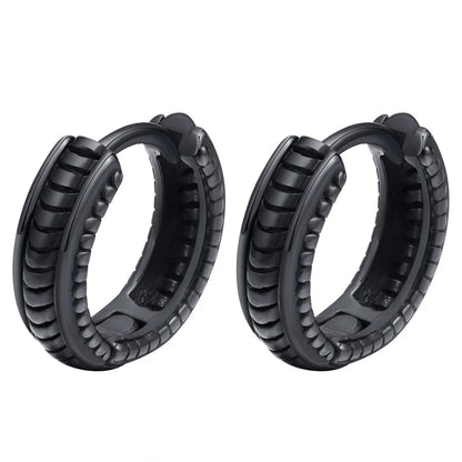 Brinco Argola Black Style - Aço Inoxidável banhado a Ródio negro