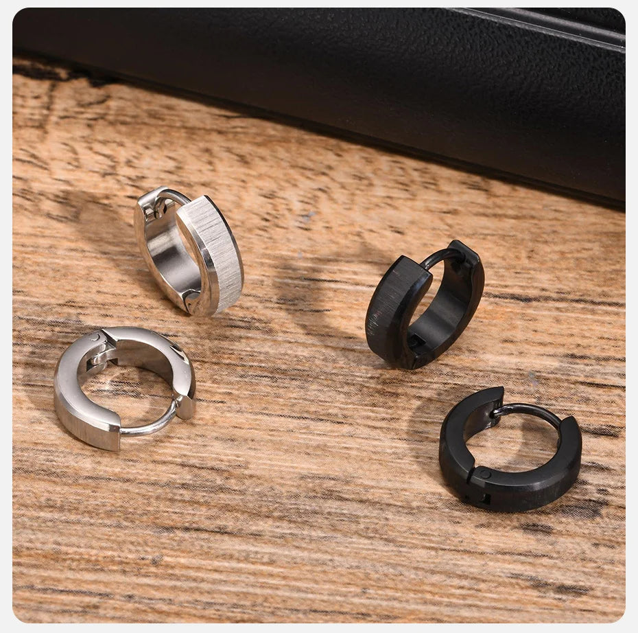 Brinco Argola Black Steel - Aço Inoxidável