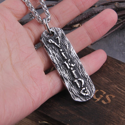 Colar Viking Vertical + Caixa de Madeira