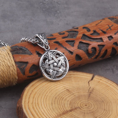 Colar Pentagrama + Caixa de Madeira