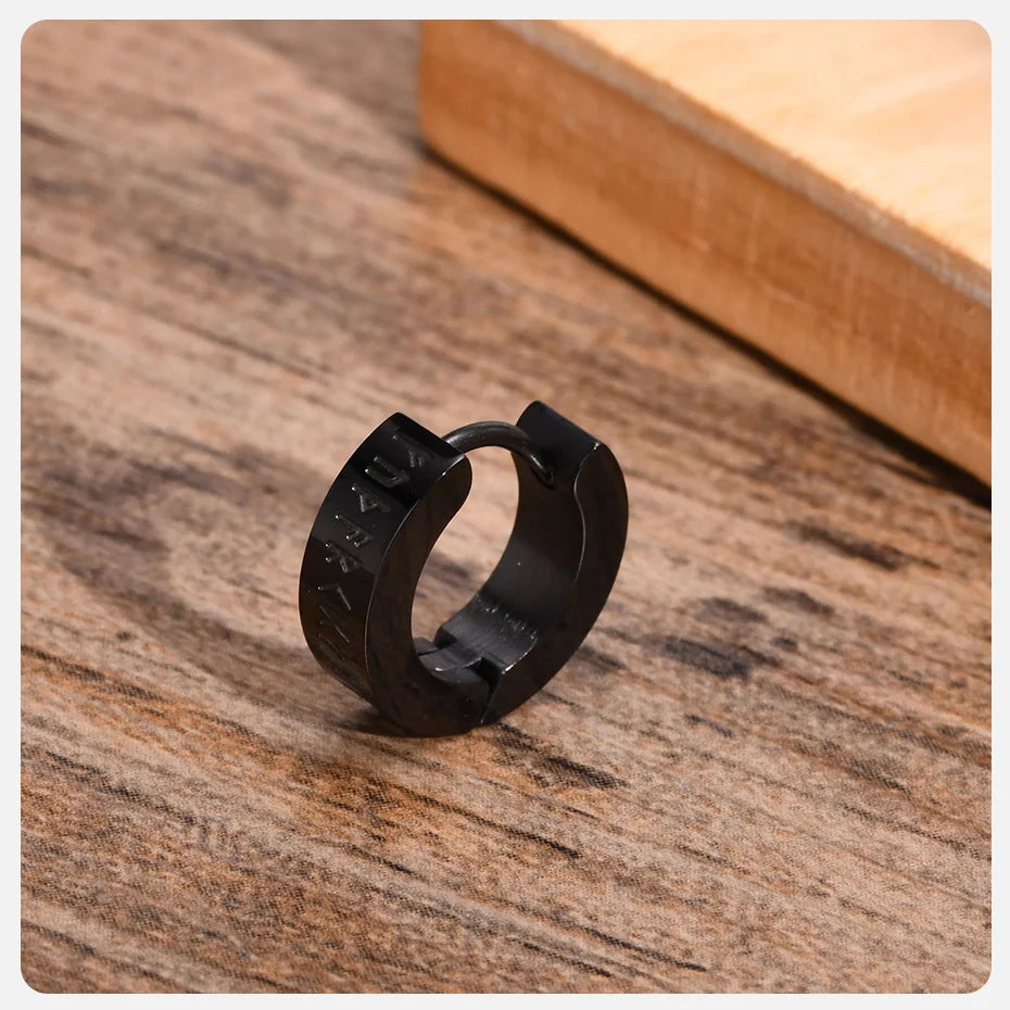 Brinco Argola Viking Runas – Aço Inoxidável