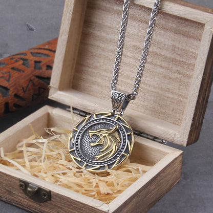 Colar Steel Wolf + Caixa de Madeira