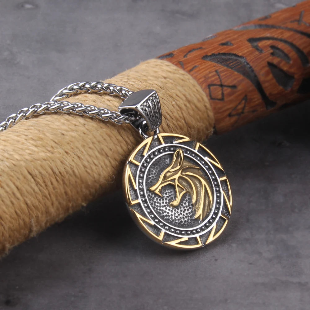 Colar Steel Wolf + Caixa de Madeira