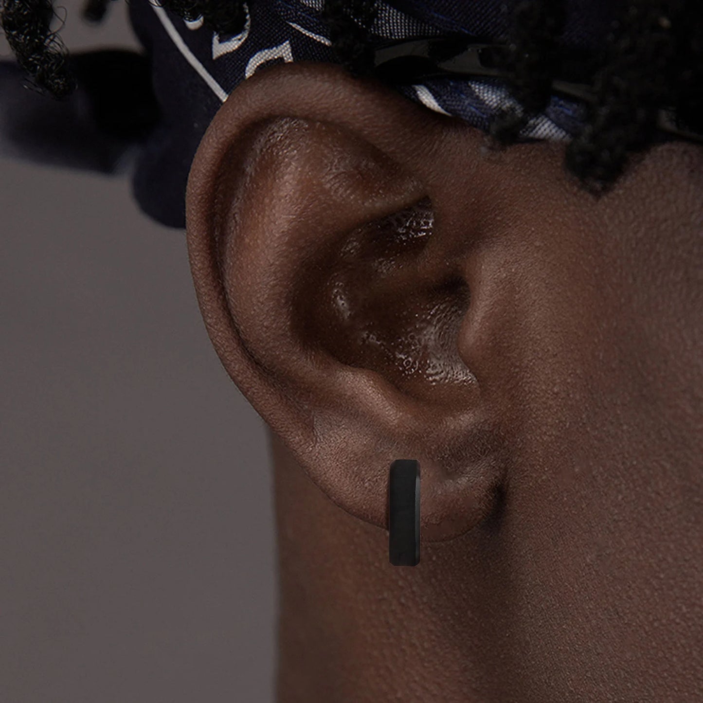 Brinco Argola Black Steel - Aço Inoxidável