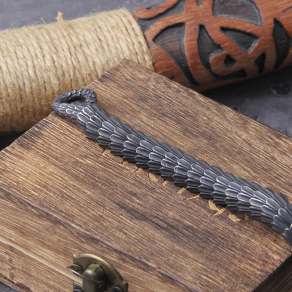Bracelete Black Snake + Caixa de Madeira