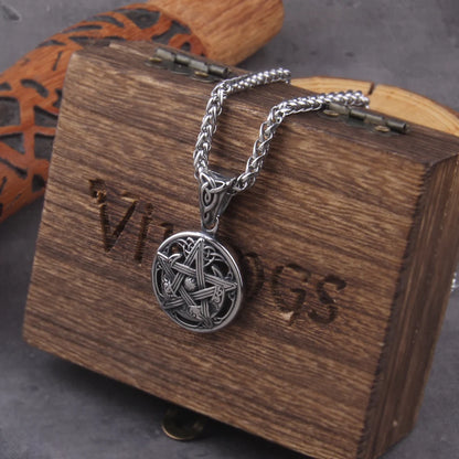 Colar Pentagrama + Caixa de Madeira