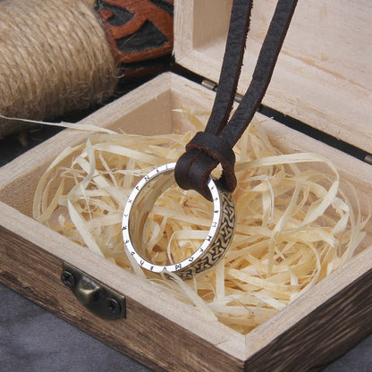 Colar Ring Rune + Caixa de Madeira