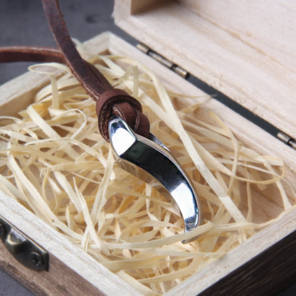 Colar Dente de Lobo Liso + Caixa de Madeira