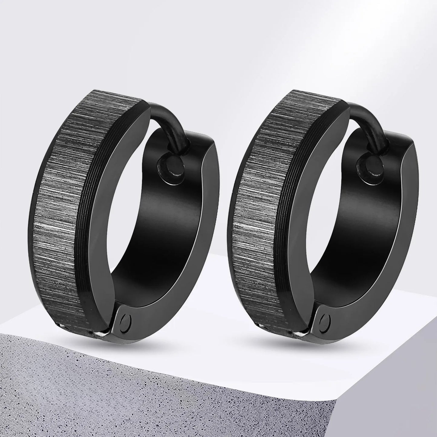 Brinco Argola Black Steel - Aço Inoxidável