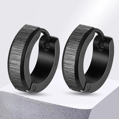 Brinco Argola Black Steel - Aço Inoxidável