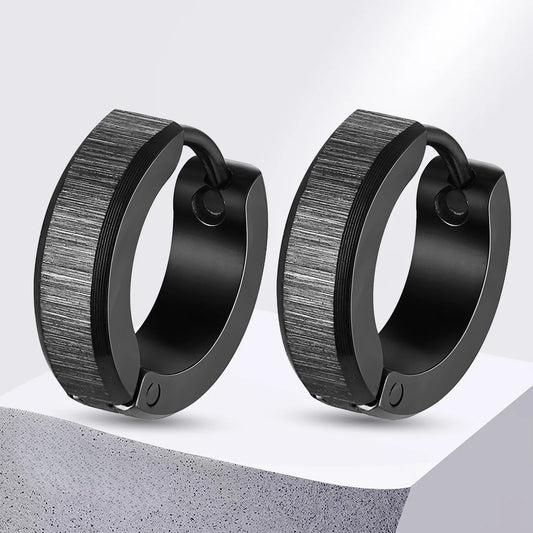 Brinco Argola Black Steel - Aço Inoxidável